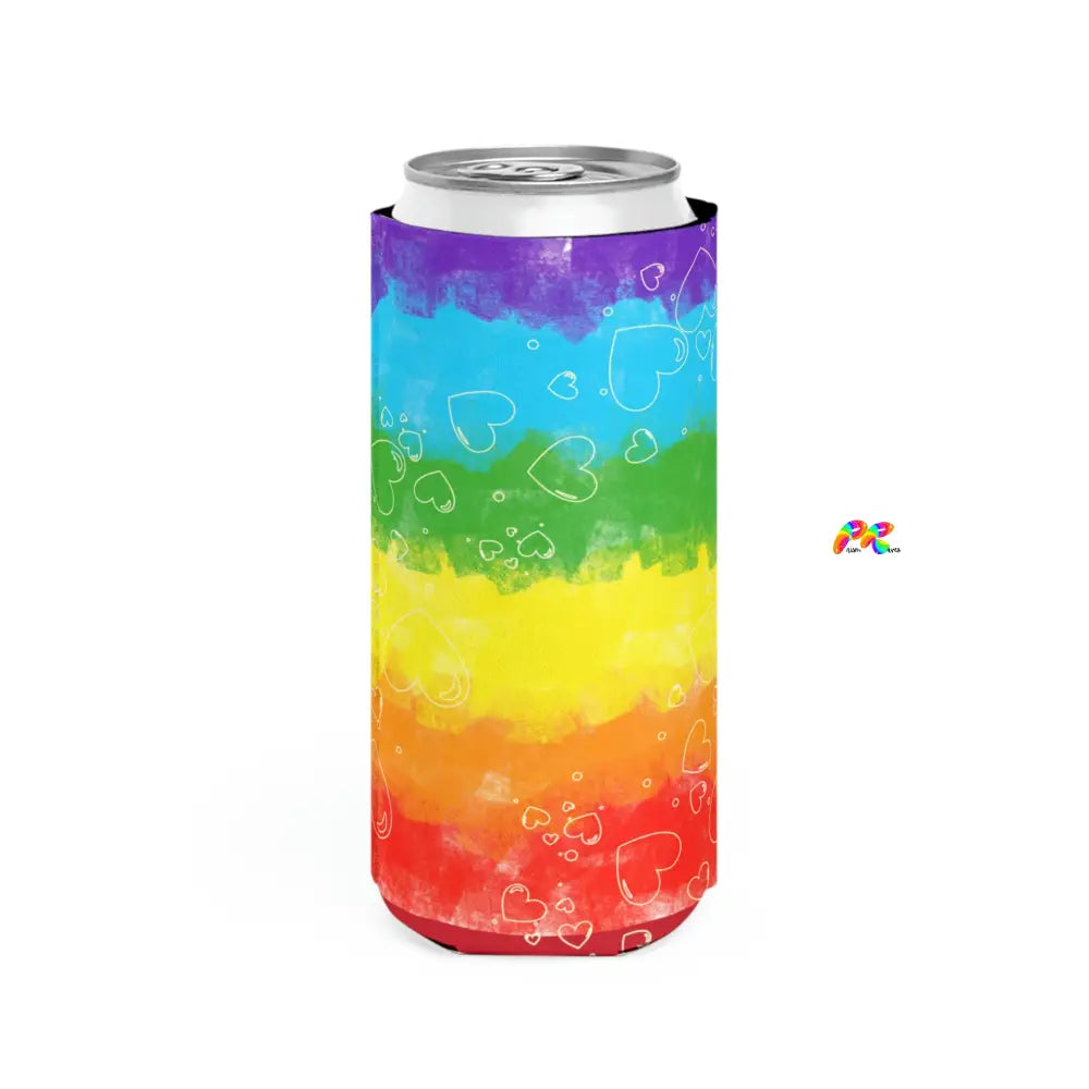 Pride Hearts Slim Can Cooler