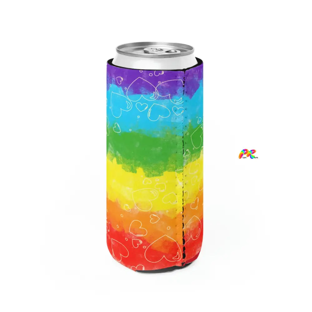 Pride Hearts Slim Can Cooler