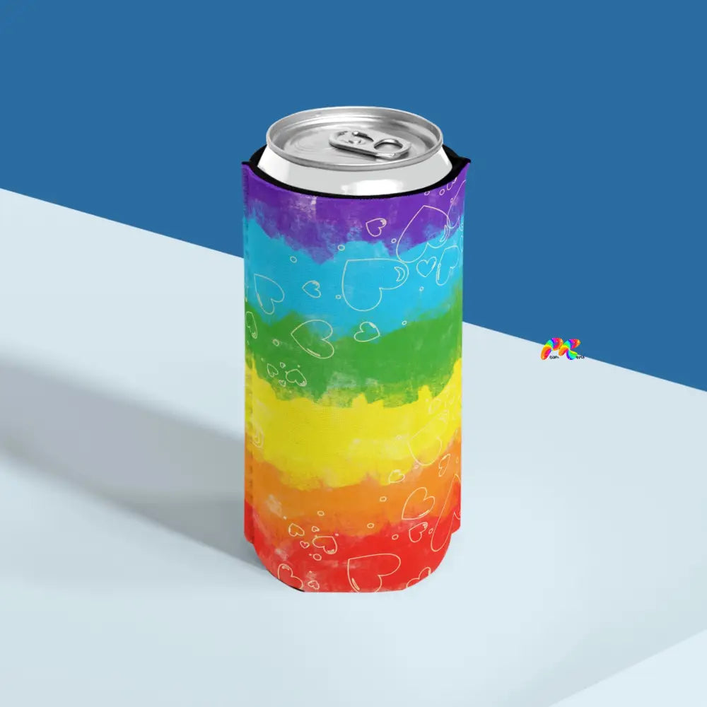 Pride Hearts Slim Can Cooler