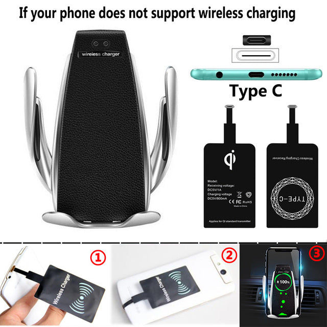 Qi Car Wireless Charger for iPhone 11 Samsung Xiaomi 10W Induction Car Mount Fast Wireless Charging