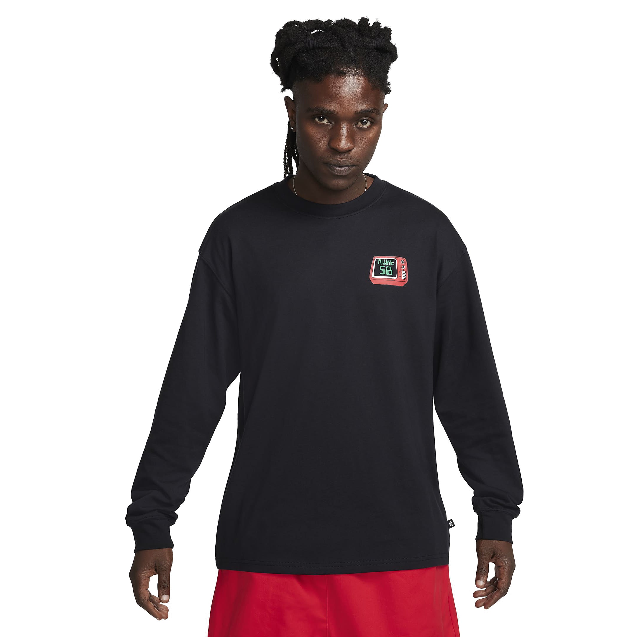 SB NO BRAINER TV LS TEE BLACK