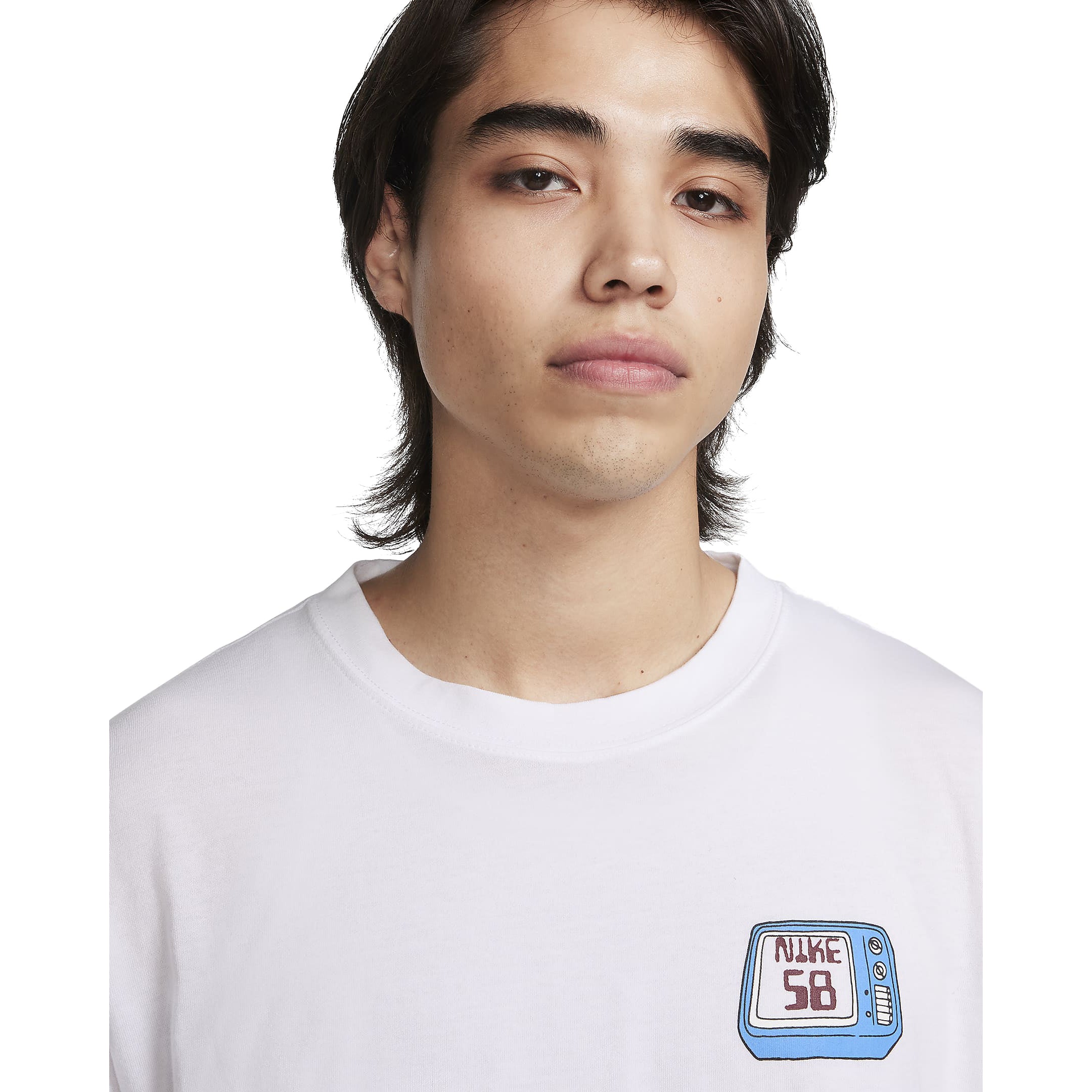 SB NO BRAINER TV LS TEE WHITE