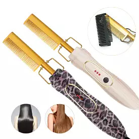 Straightening Beauty Brush Curler / Flat Iron Electric Straightener Digital Hair Hot Comb