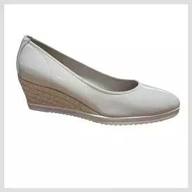 Tamaris Wedge Pump Beige Patent