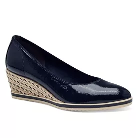 Tamaris Wedge Pump Navy Patent