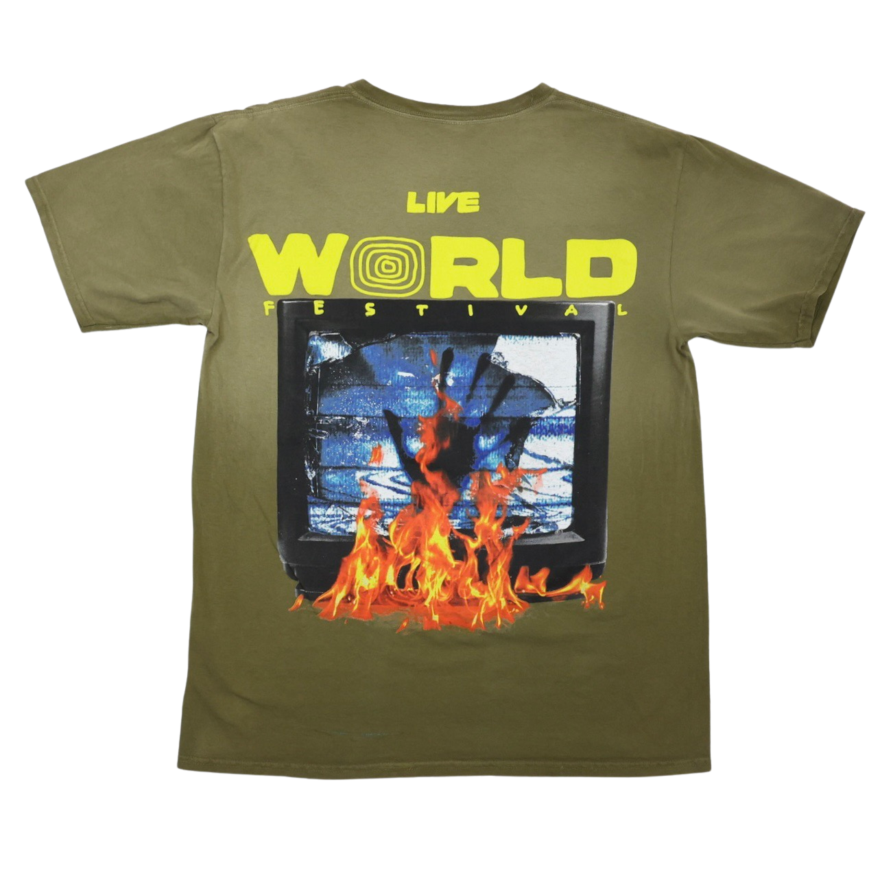 Travis Scott Flaming TV Tee Brown