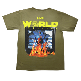 Travis Scott Flaming TV Tee Brown