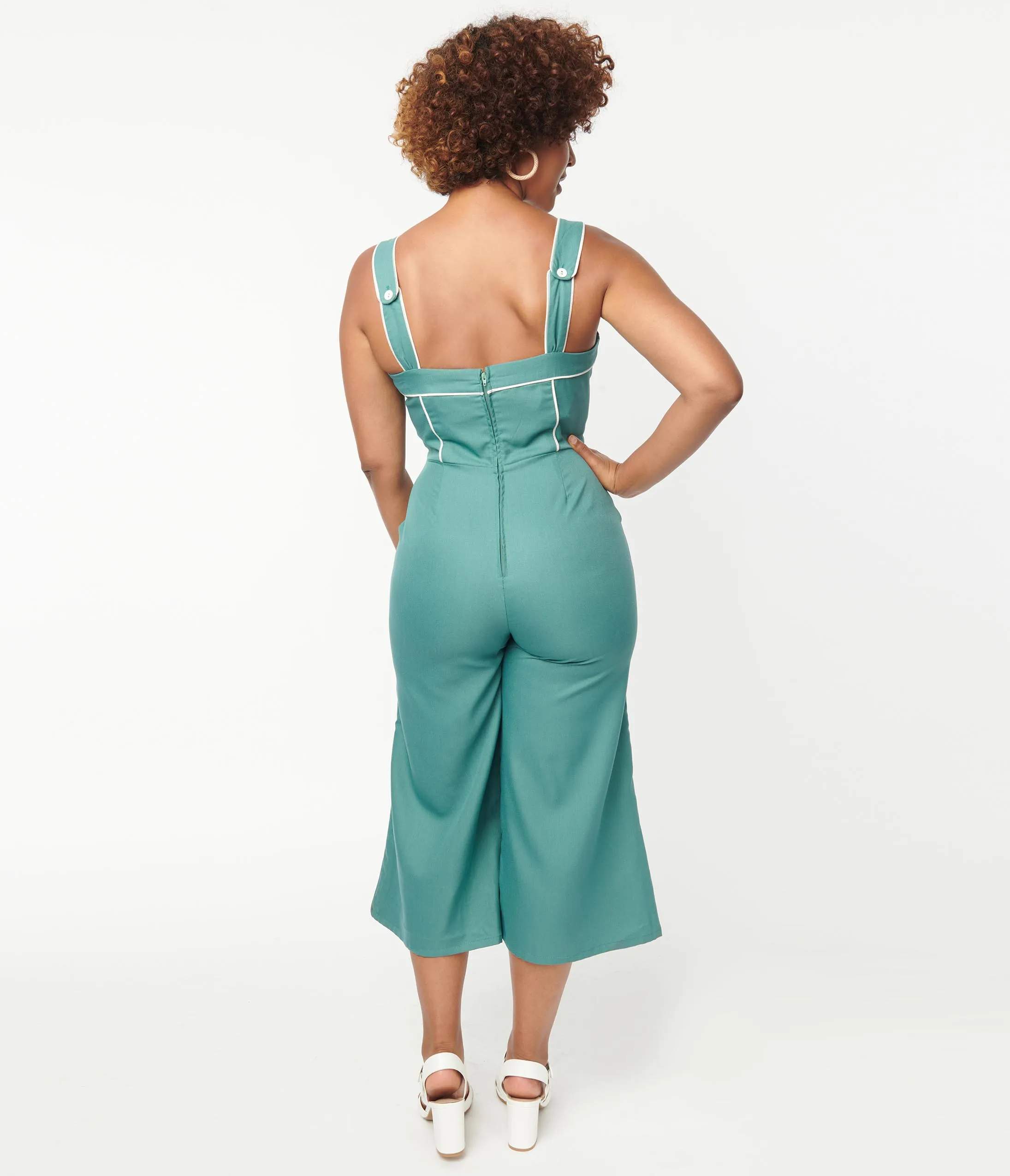 Unique Vintage Seafoam Nautical Retro Ready Jumpsuit