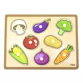 Viga Wooden Knob Puzzle - Vegetables