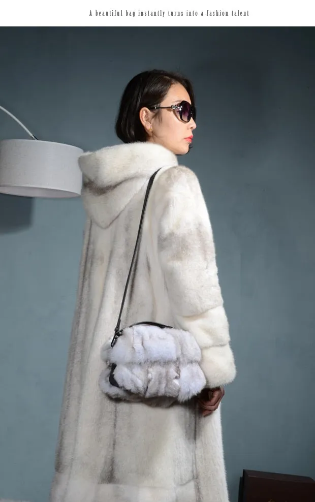 Winter Fashion Fox Fur Bag Women's Fur Shoulder Crossbody Plush Trend Textured Leather Handbag