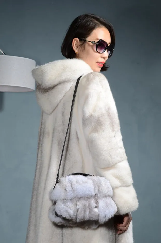 Winter Fashion Fox Fur Bag Women's Fur Shoulder Crossbody Plush Trend Textured Leather Handbag