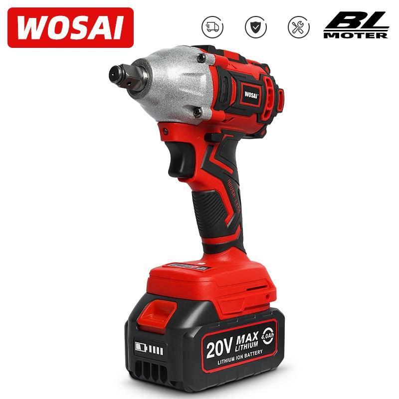 WOSAI 20V Cordless Brushless Electric Wrench Impact Wrench Socket Wrench 320N.m 4.0AH Li Battery